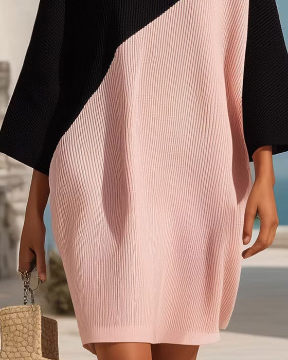 Dress Col Rond Bloc-Couleur Shift