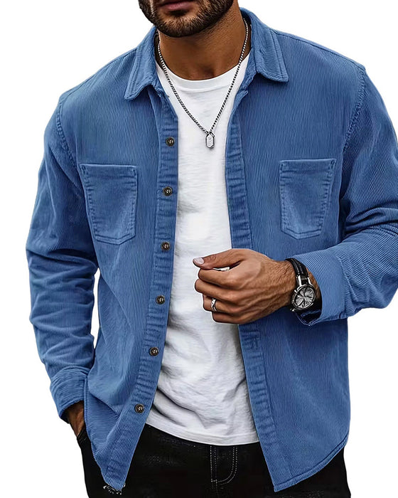 👔 Veste Chemise Décontractée En Velours Côtelé Pour Homme – Texture Classique Rencontre Confort Quotidien