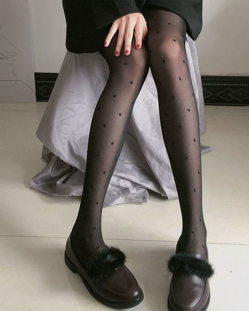 Collants Transparents Sexy À Pois Pour Femme