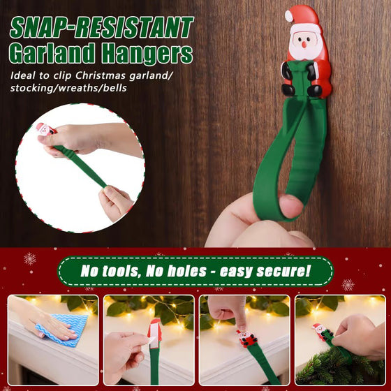 🎄🎅 Crochets Adhésifs Père Noël (Lot De 12) — pas de perceuse, pas de clous, il suffit de décoller, coller et suspendre
