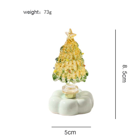 Sapin De Noël En Verre Avec Base Céramique Rotative