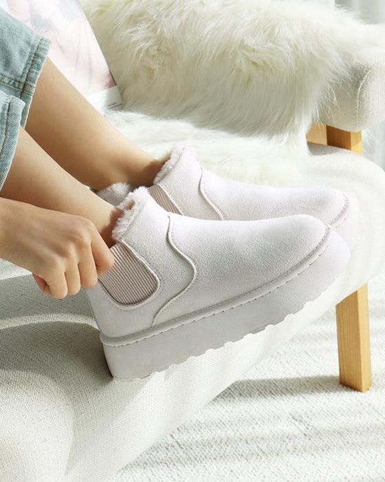 Bottes de neige à semelles épaisses de couleur unie