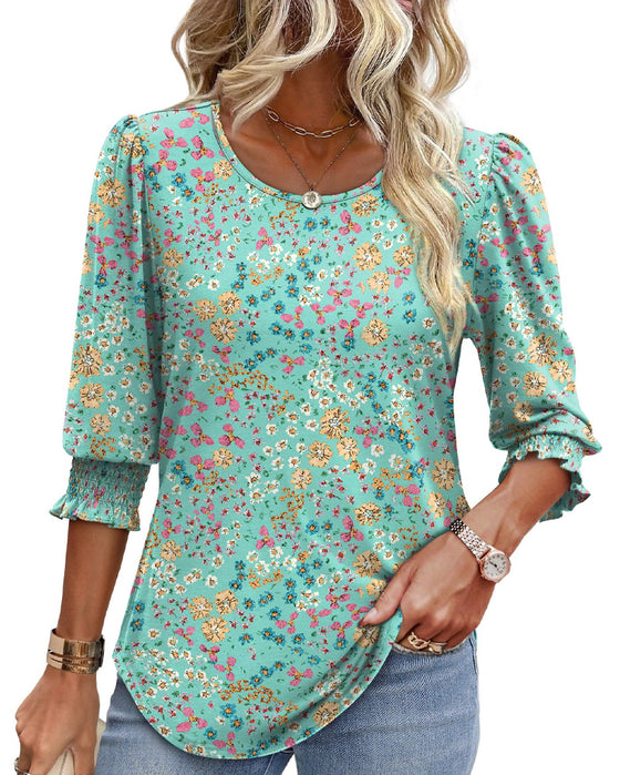 Blouse Manche Bouffante Imprimée
