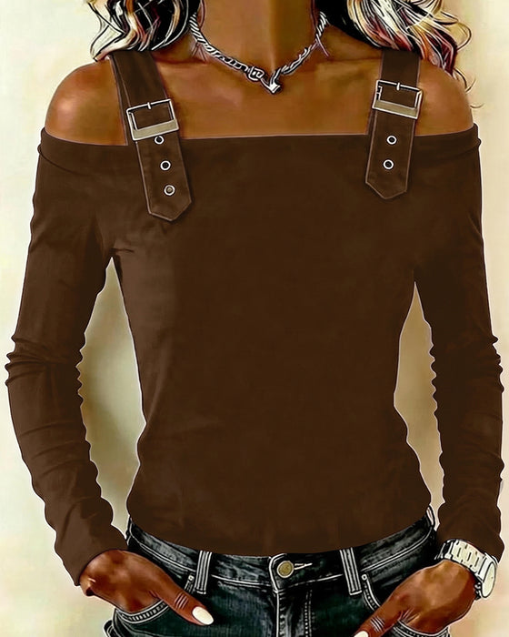 Haut Manche Longue Off-Épaule Camisole