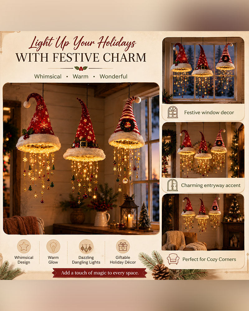 🎅 Chapeau De Père Noël Lumineux Lustre Suspendu🎄