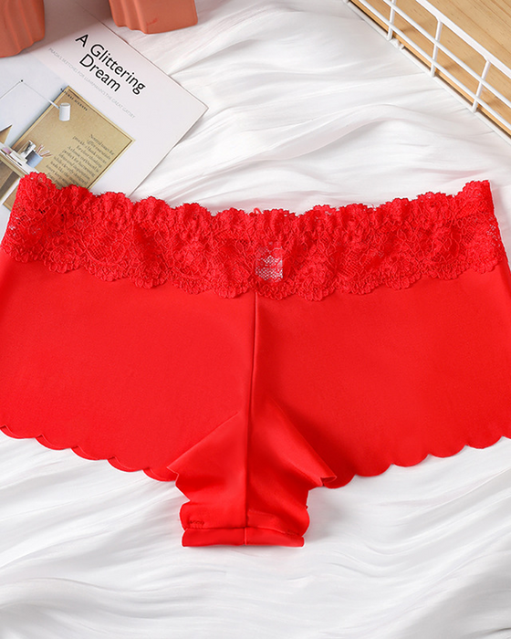 Culotte Avec Bord Dentelle Et Taille Moyenne