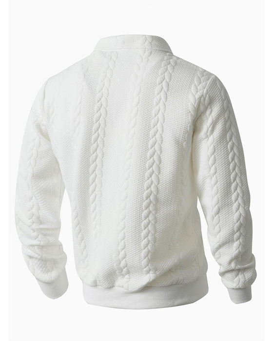 Hoodie Revers Demi Fermeture Éclair Décontracté