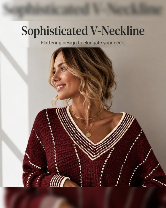 Pullover Sweat Décontracté Coupe Loose Rayé