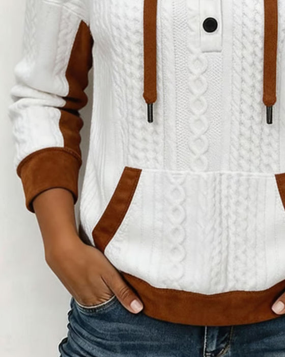Hoodie Manche Longue Bloc De Couleur