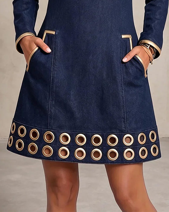 Robe Fermeture Éclair Poche Décontractée