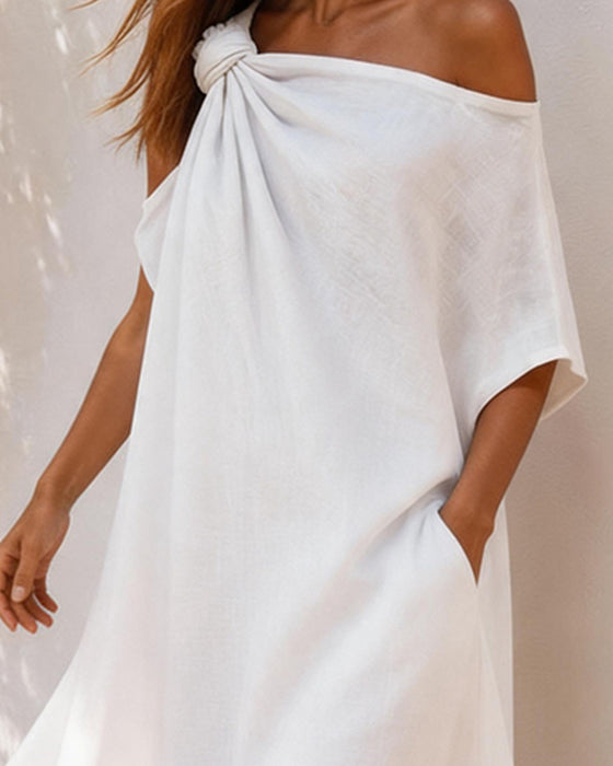 Robe Une Épaule Twist Nœud