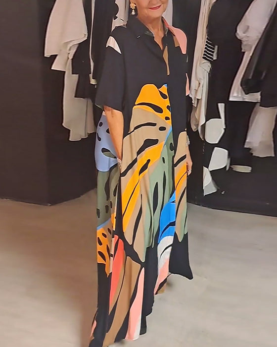 Robe décontractée imprimée à revers