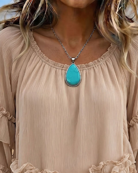 Blouse Double Couche Volant Évasé