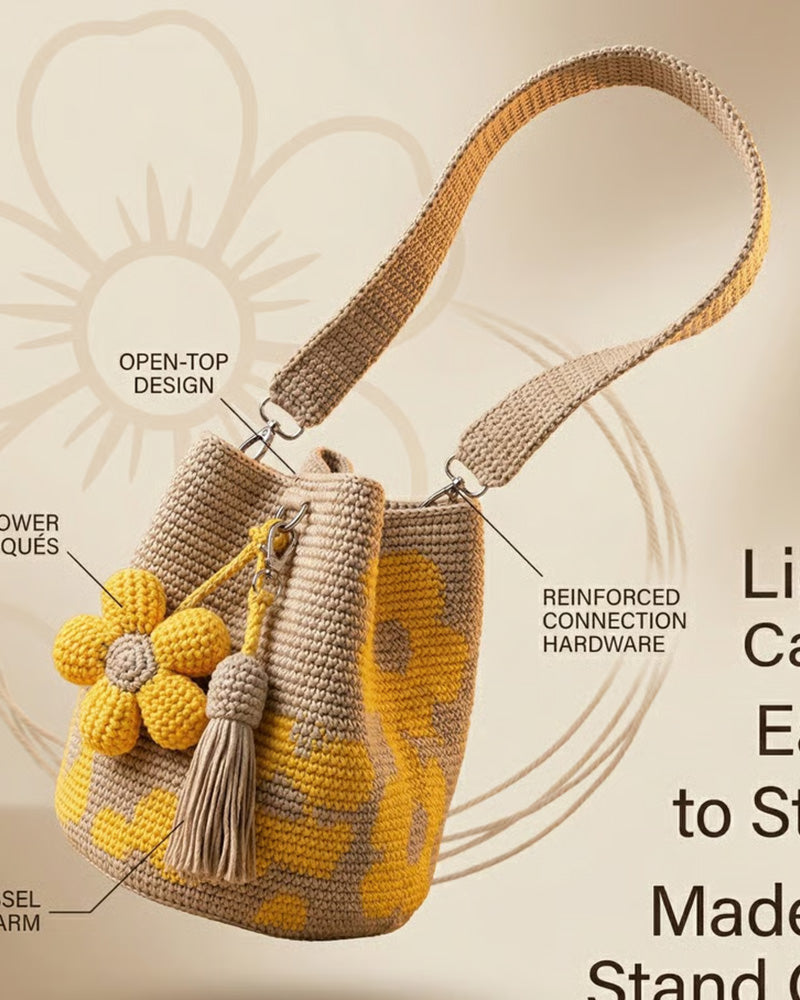 Sac Fleur Crochet Tote