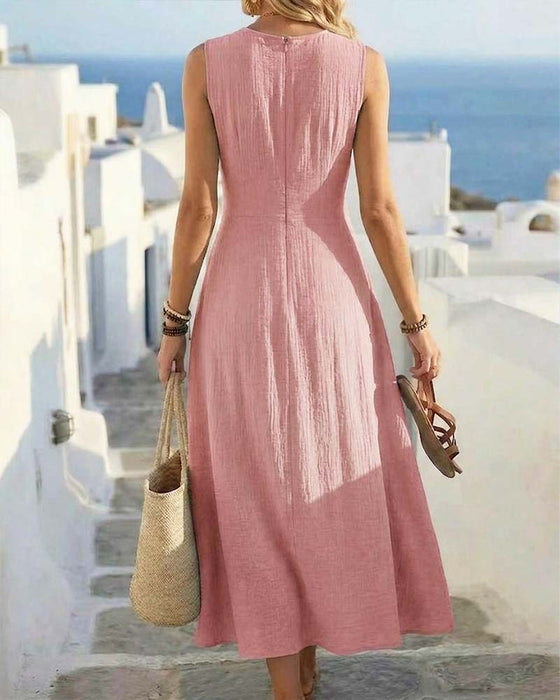 Robe Croisement Taille Sans Manches