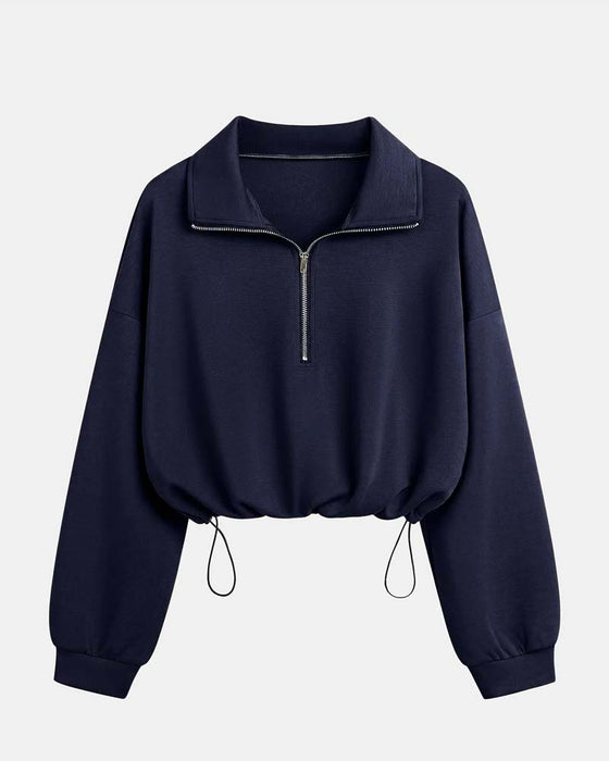 Sweatshirts Fermeture Éclair Taille Manche Longue