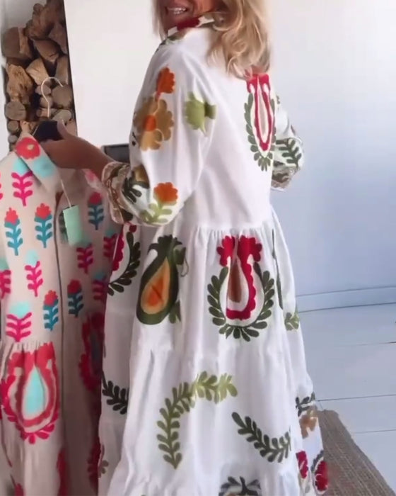 Robe Imprimé Floral Graphique