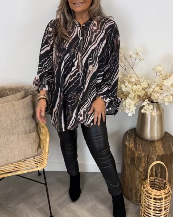 Chemisier au style rétro et manches longues