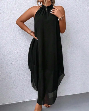 Robe Sans Manches Halter Sophistiquée