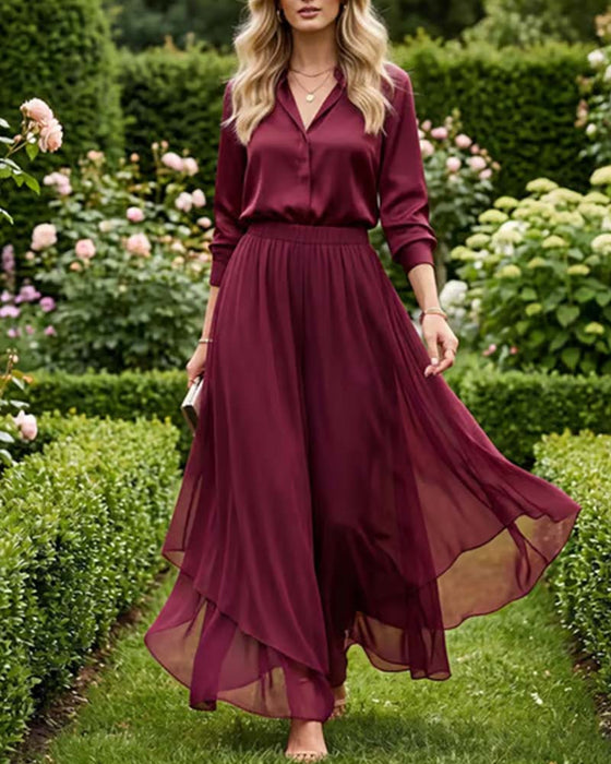 Pantalon Ample Asymétrique Décontracté Jambe Large