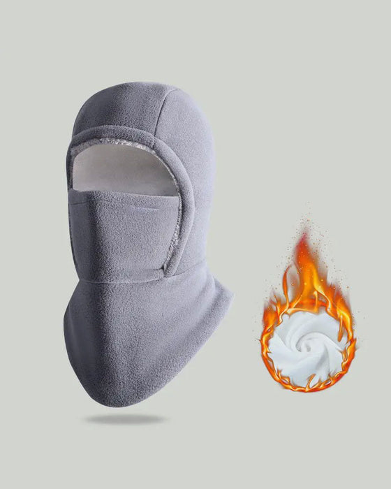Hiver 2 En 1 Bonnet Et Masque Facial Coupe-Vent Doublure Polaire Épaisse Pour Sports De Plein Air Noir