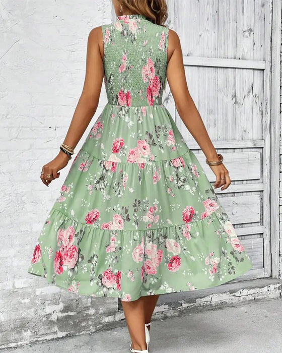 Robe Imprimé Floral Smocké