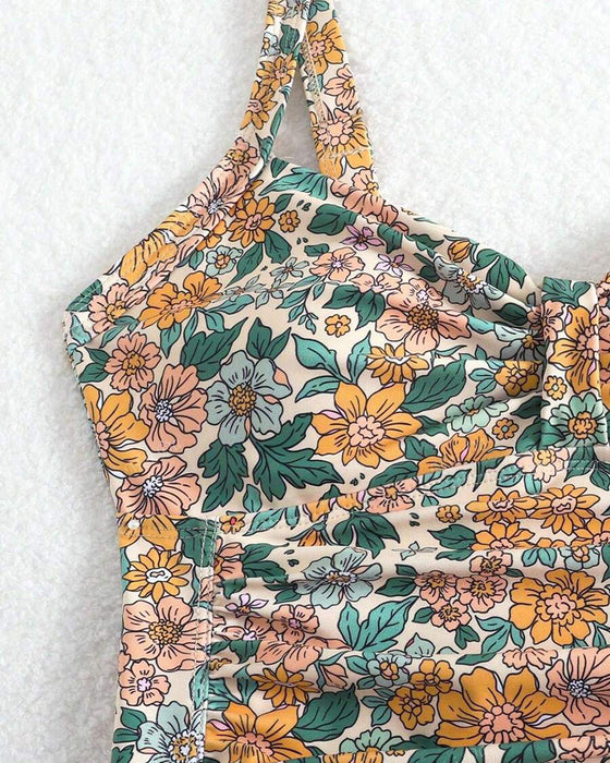 Maillot De Bain Une Pièce Imprimé Floral Triangle