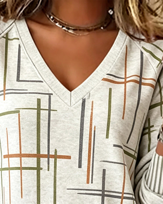 Sweatshirt Col V Ligne Fente