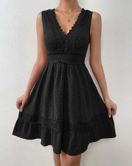 Robe Unie Dentelle Dos Nu