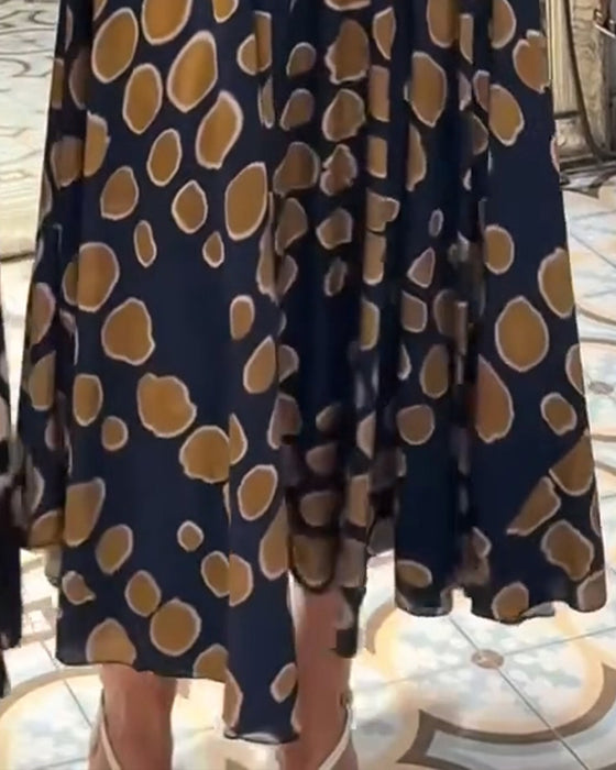 Robe Col V Sans Manches Pois Ligne A