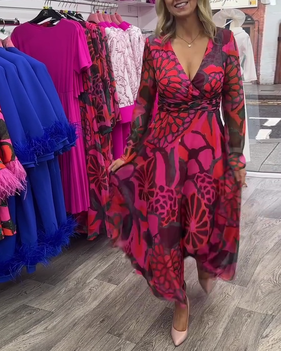 Robe trapèze large taille V profond