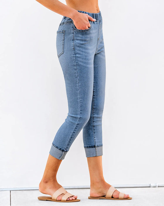 Jean Taille Élastique Capri