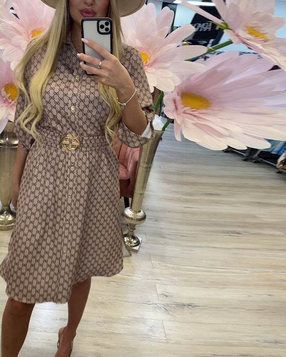 Robe Chemise Col Diamant