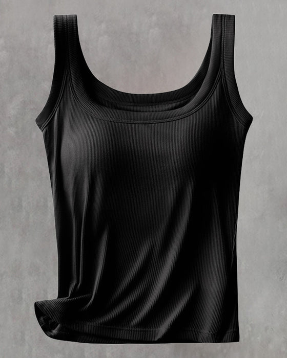 Débardeur Uni Avec Soutien-Gorge Intégré