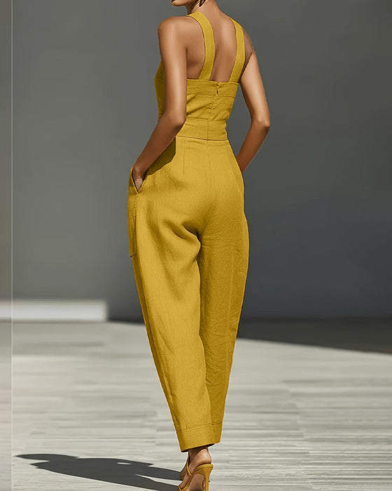 Combinaison Col Halter Décolleté Épaules Larges
