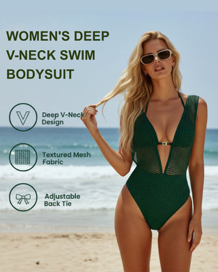 One-Piece Femmes Profond Encolure En V