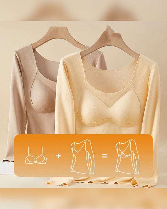 Haut Thermique Sans Couture Pour Femme Avec Soutien-Gorge Intégré