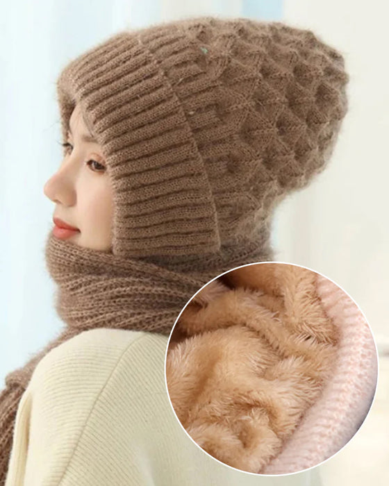 Hiver Polyvalent Tricoté À Capuche Écharpe Pour Femmes
