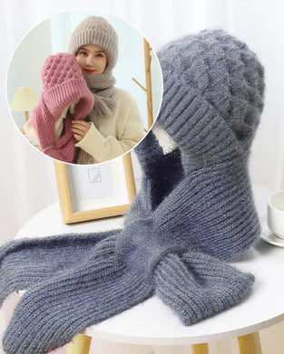 Hiver Polyvalent Tricoté À Capuche Écharpe Pour Femmes