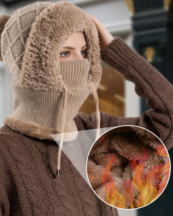 🔥Bonnet D’Hiver Épais Et Stylé – Avec Cache-Visage Chaud Et Écharpe🧣