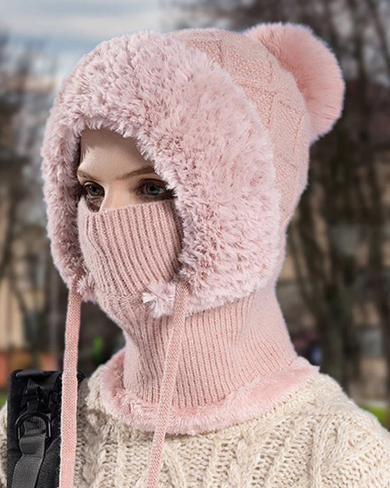 🔥Bonnet D’Hiver Épais Et Stylé – Avec Cache-Visage Chaud Et Écharpe🧣