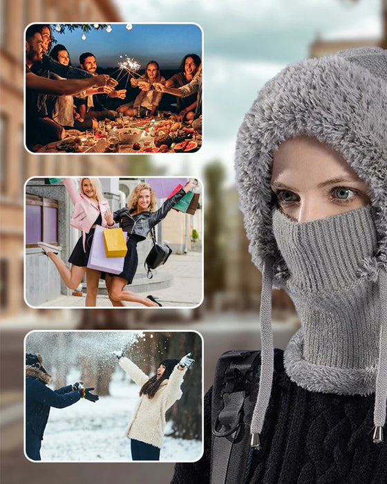 🔥Bonnet D’Hiver Épais Et Stylé – Avec Cache-Visage Chaud Et Écharpe🧣