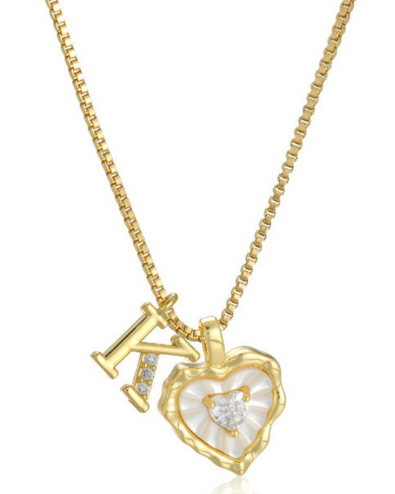 A–Z Micro-Pavé Lettre Initiale Pendentif Collier