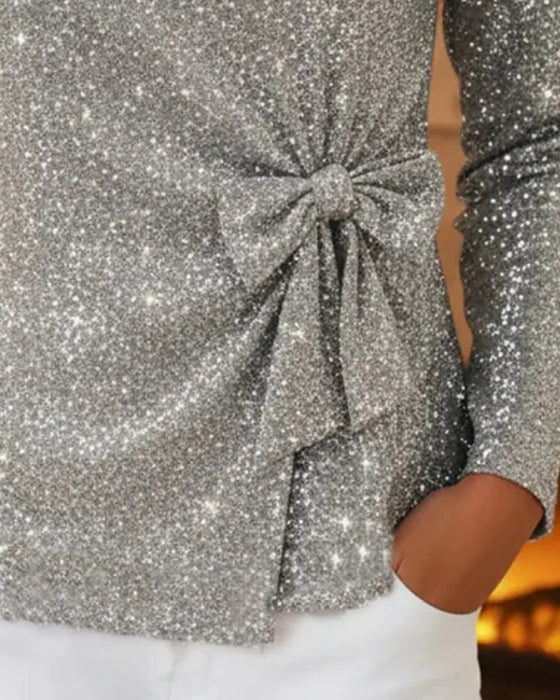 Haut À Manches Longues Avec Un Nœud