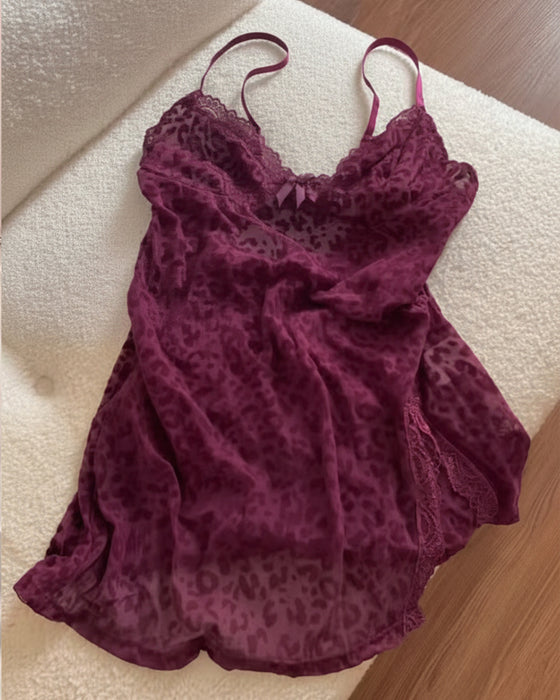 Robe Transparente Maille Serrée Jarretelles