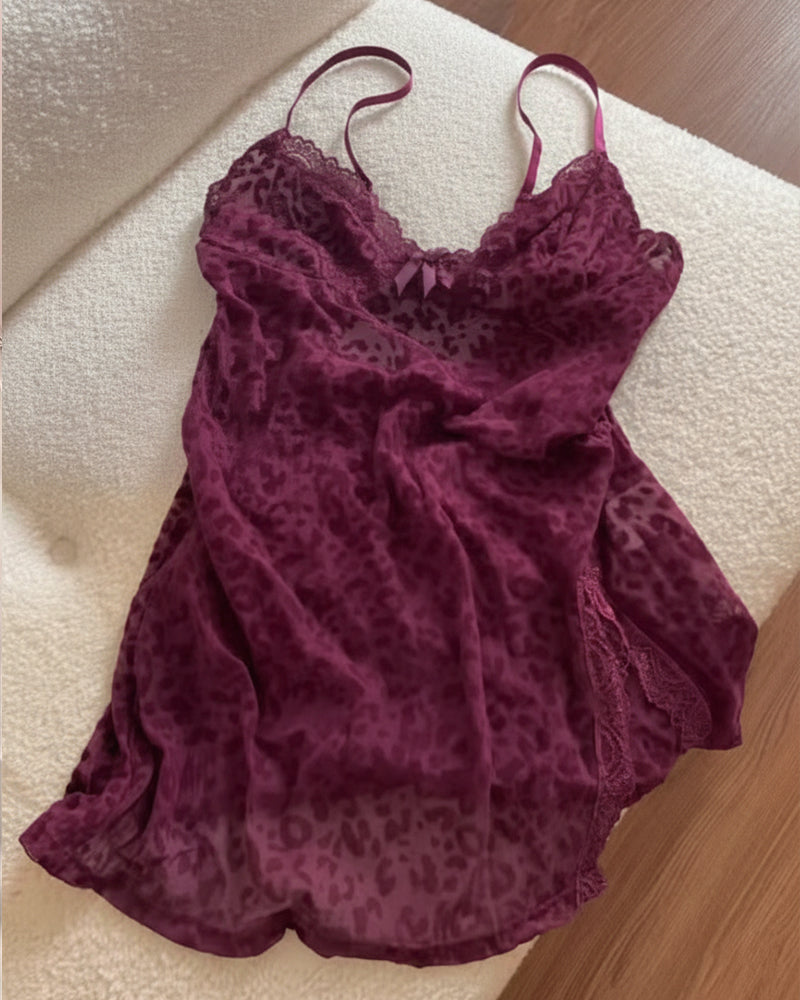 Robe Transparente Maille Serrée Jarretelles