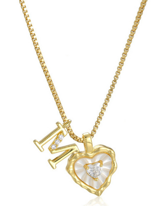 A–Z Micro-Pavé Lettre Initiale Pendentif Collier