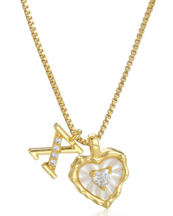 A–Z Micro-Pavé Lettre Initiale Pendentif Collier
