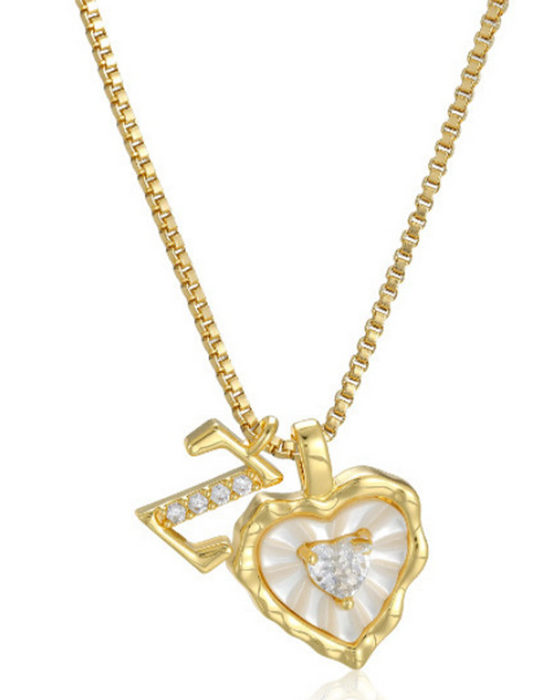 A–Z Micro-Pavé Lettre Initiale Pendentif Collier