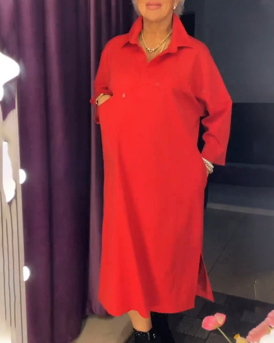 Robe à coupe décontractée et col chemise